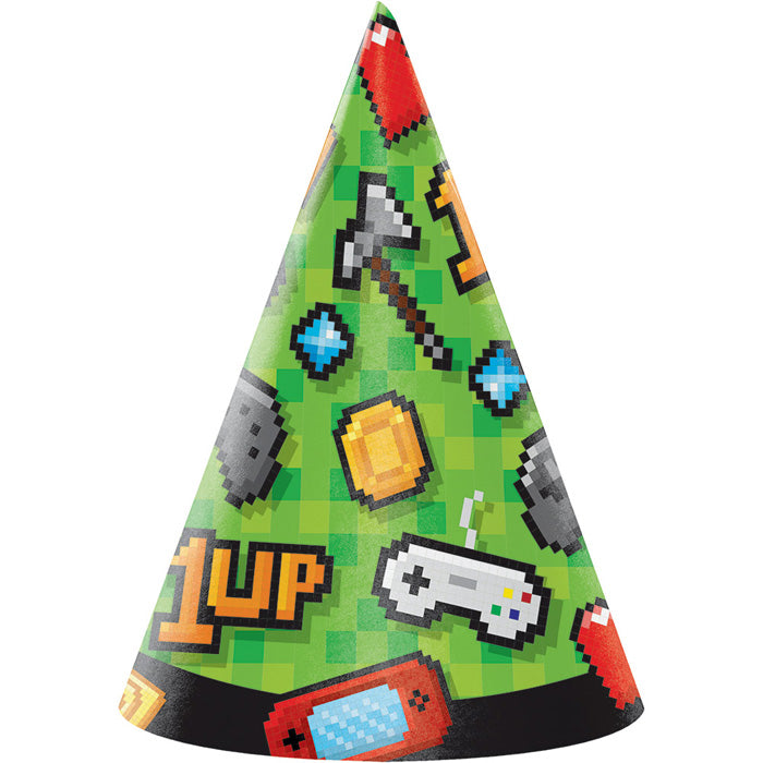 Party Decorations Video Game Party Party Hats, 8 Count