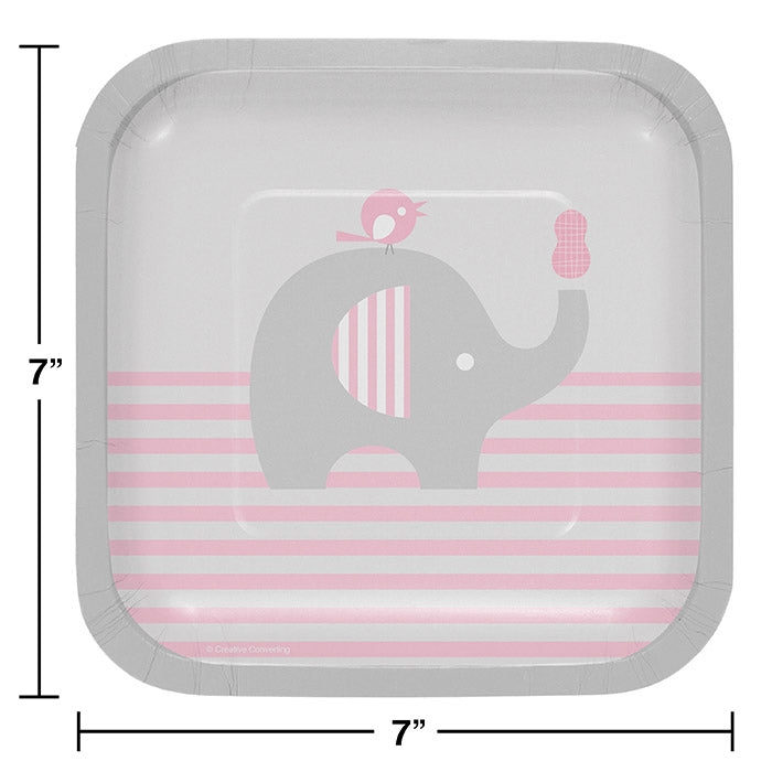 Party Decorations Little Peanut Girl Elephant Dessert Plates, 8 count