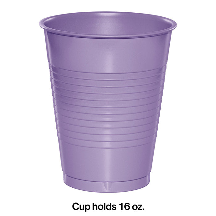 Party Decorations Luscious Lavender 16 Oz Plastic Cups, 20 ct