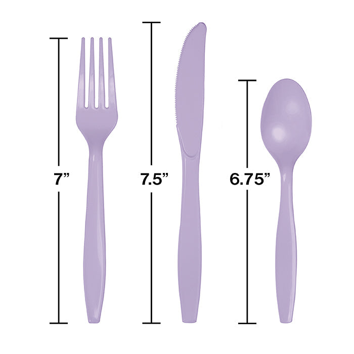 Party Decorations Luscious Lavender Purple Assorted Plastic Cutlery, 24 ct