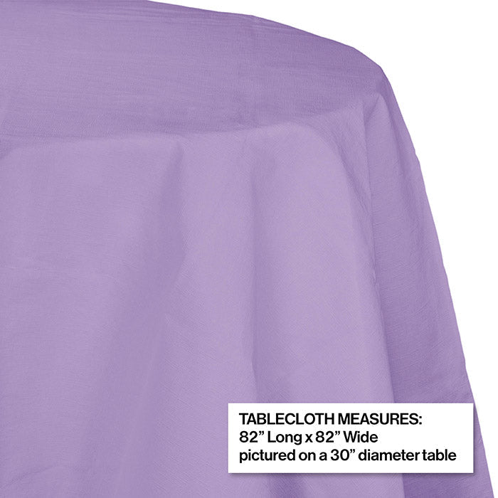 Party Decorations Luscious Lavender Round Polylined TIssue Tablecover, 82"