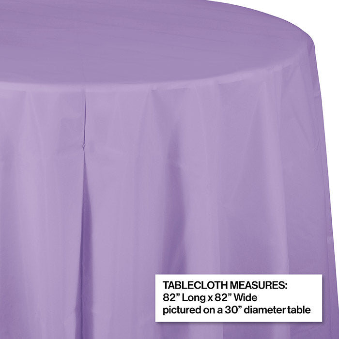 Party Decorations Luscious Lavender Round Plastic Tablecover, 82"