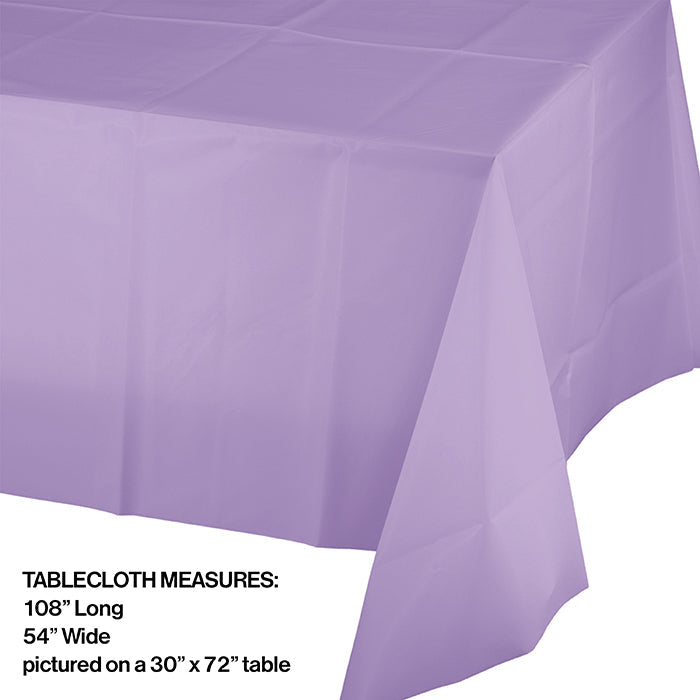 Party Decorations Luscious Lavender Tablecover Plastic 54" X 108"