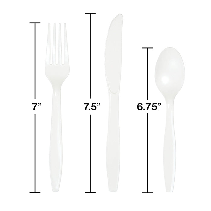 Party Decorations White Assorted Cutlery White, 18 ct