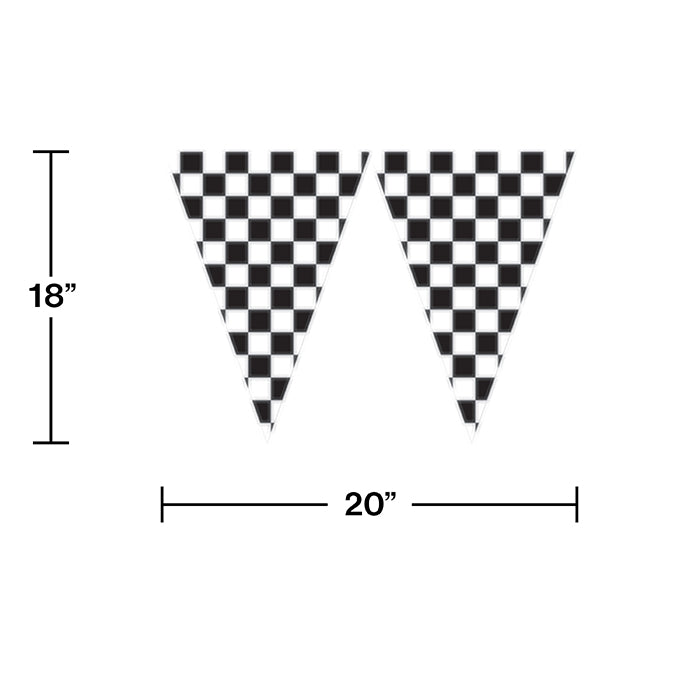 Party Decorations Black And White Check Flag Banner, 20 Ft.