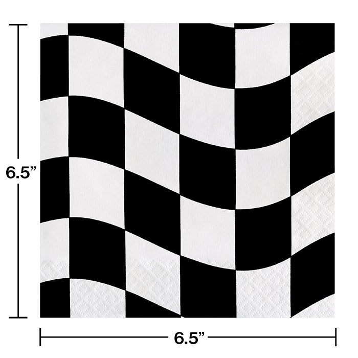 Party Decorations Black And White Check Napkins, 18 ct