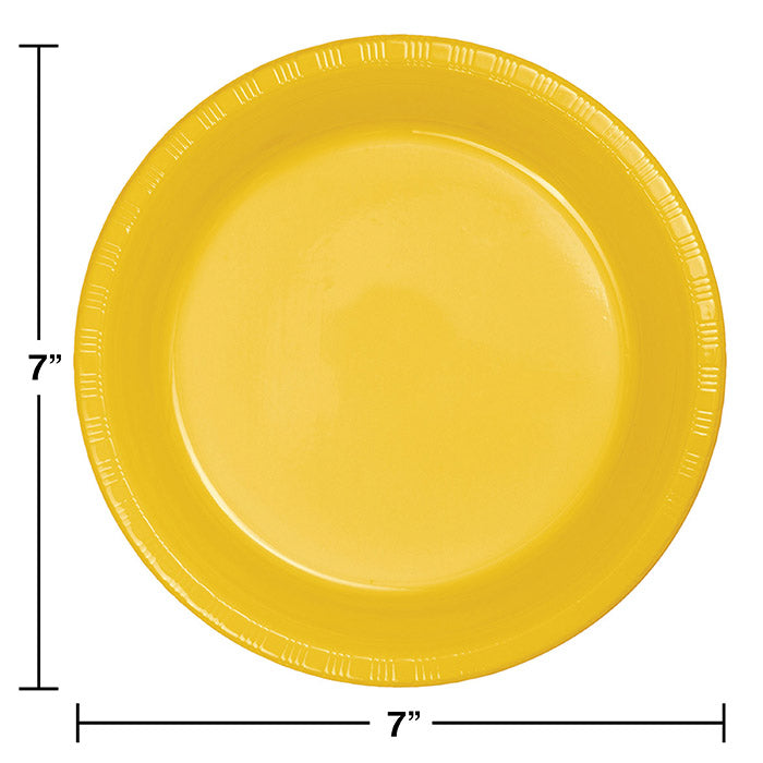 Party Decorations School Bus Yellow Plastic Dessert Plates, 20 ct