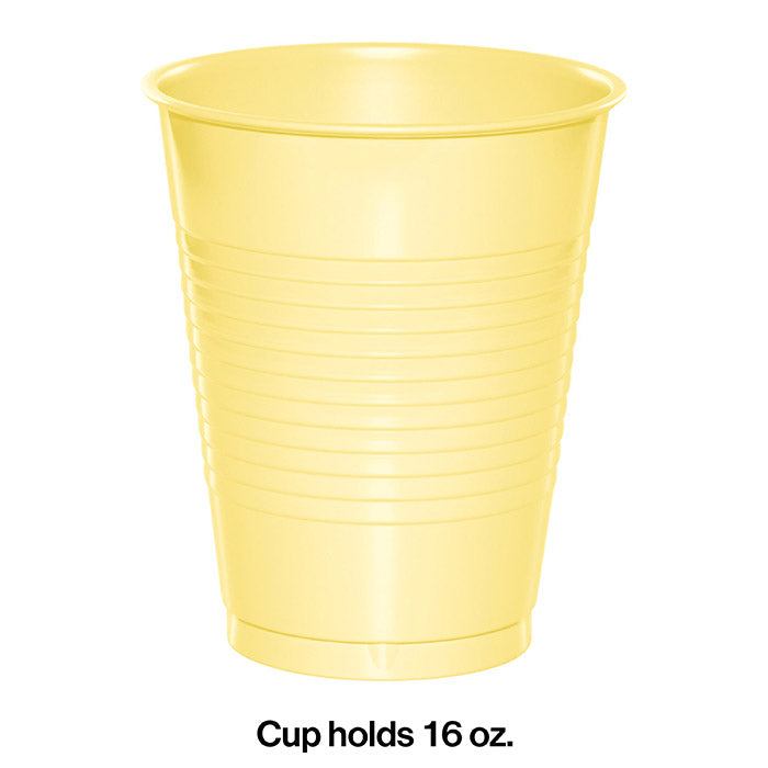 Party Decorations Mimosa Yellow 16 Oz Plastic Cups, 20 ct