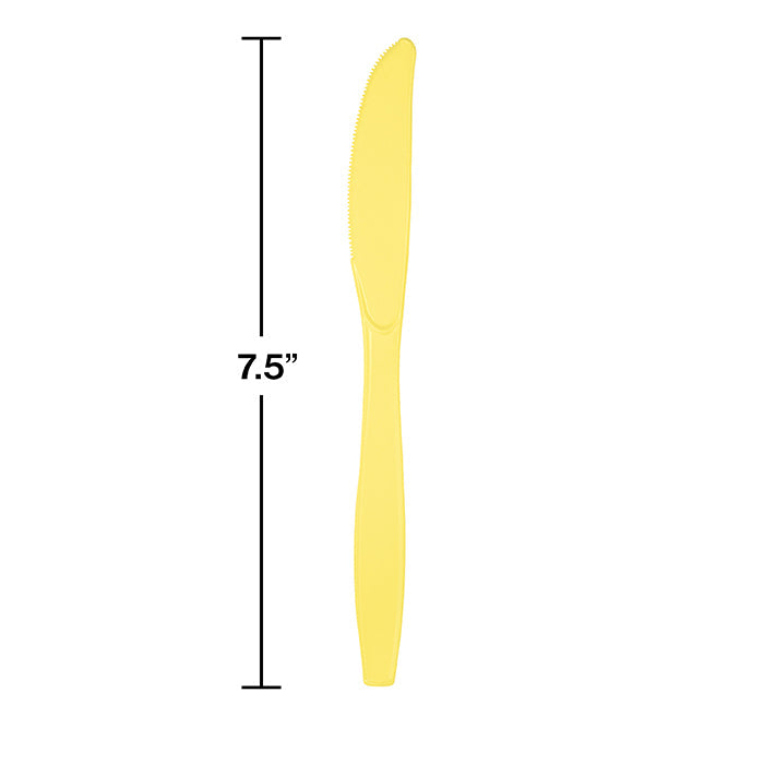 Party Decorations Mimosa Yellow Plastic Knives, 24 ct