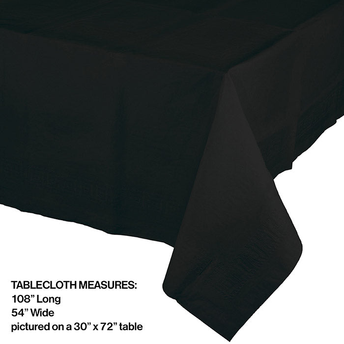 Party Decorations Black Velvet Plastic Tablecover 54" X 108"