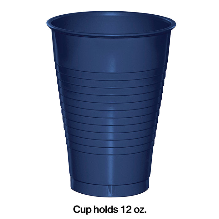 Party Decorations Navy Blue 12 Oz Plastic Cups, 20 ct