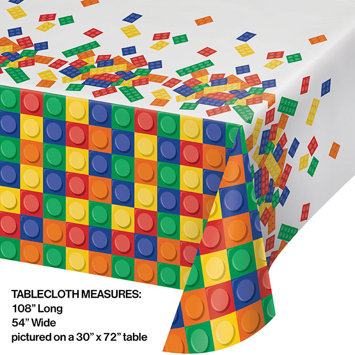 Party Decorations Block Party All Over Prt Plastic Tablecover 54" X 102"