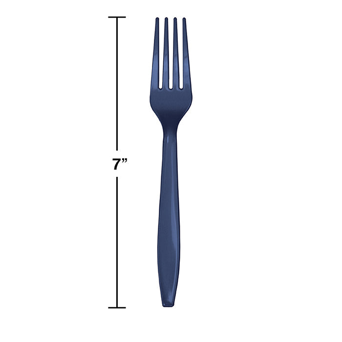 Party Decorations Navy Blue Plastic Forks, 50 ct