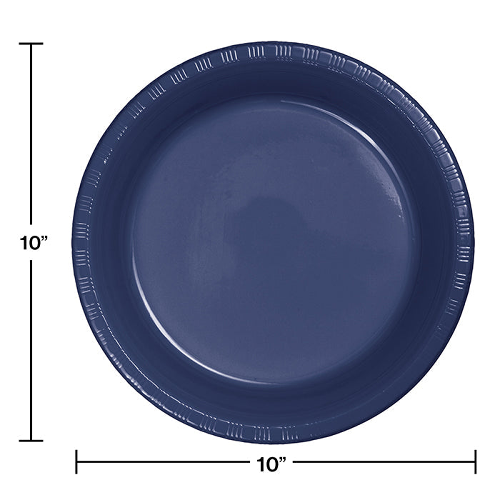 Party Decorations Navy Blue Plastic Banquet Plates, 20 ct