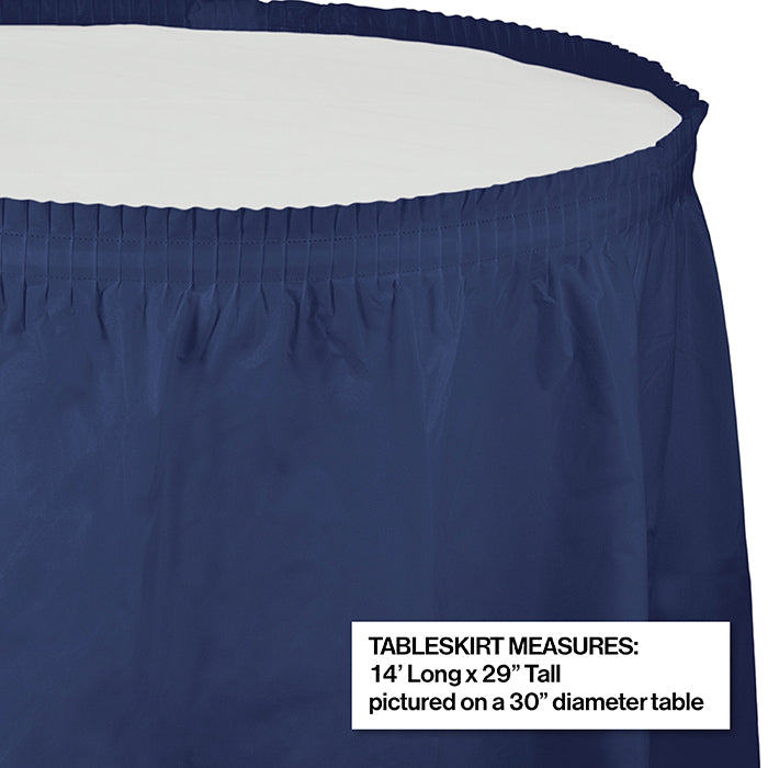 Party Decorations Navy Plastic Tableskirt, 14' X 29"