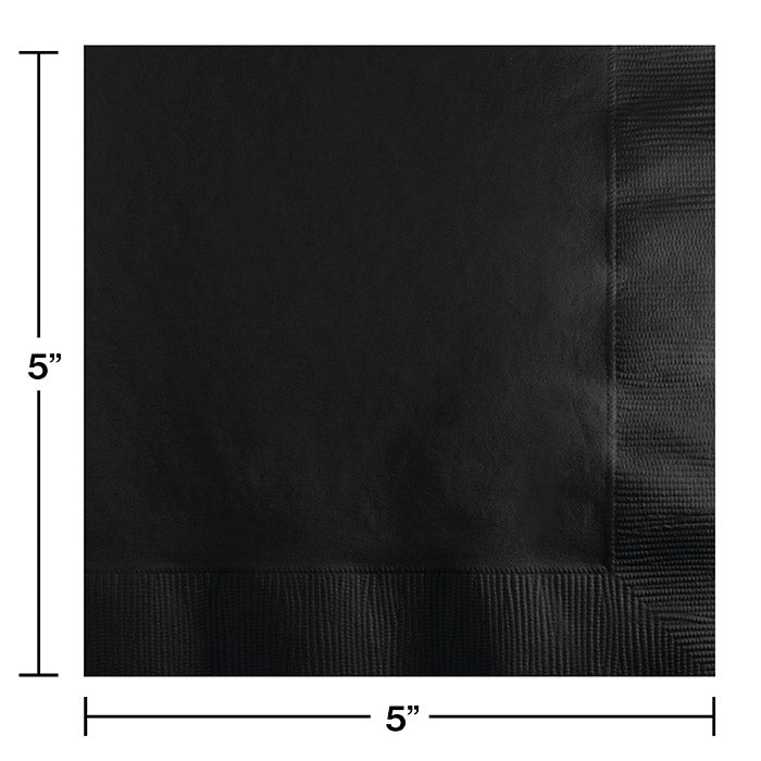 Party Decorations Black Velvet Beverage Napkin 2Ply, 200 ct