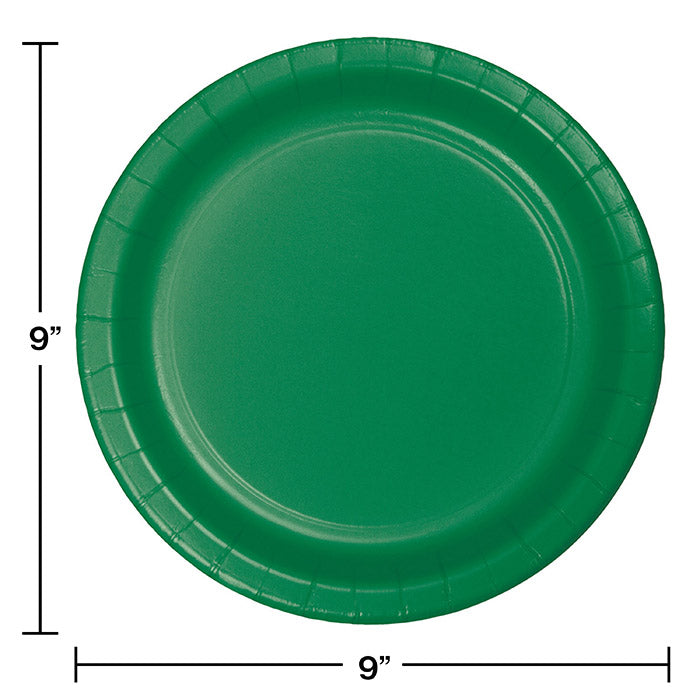 Party Decorations Emerald Green Paper Plates, 8 ct