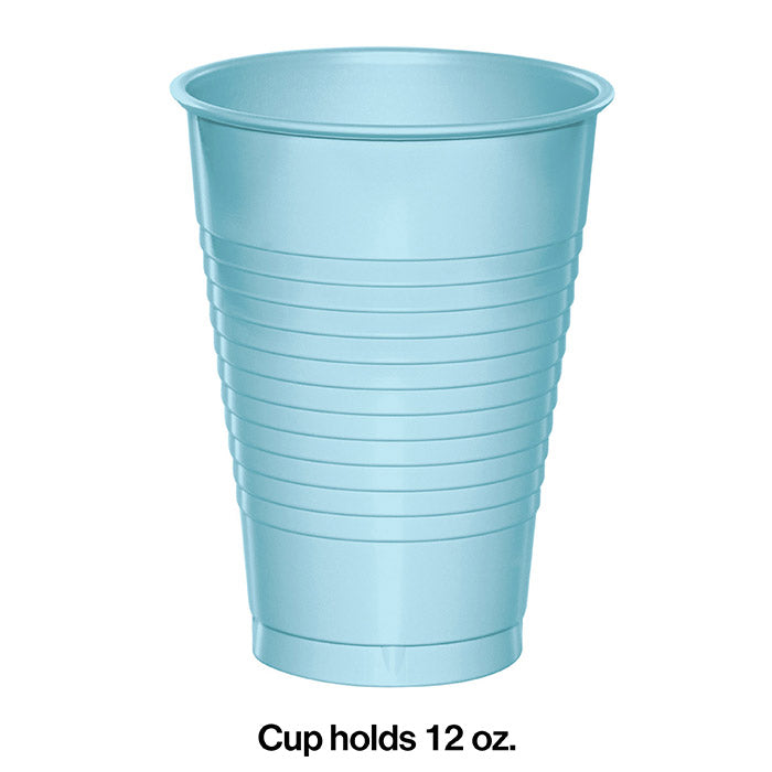 Party Decorations Pastel Blue 12 Oz Plastic Cups, 20 ct