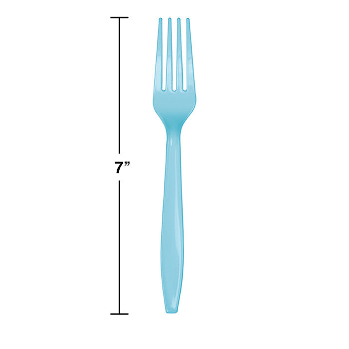 Party Decorations Pastel Blue Plastic Forks, 50 ct