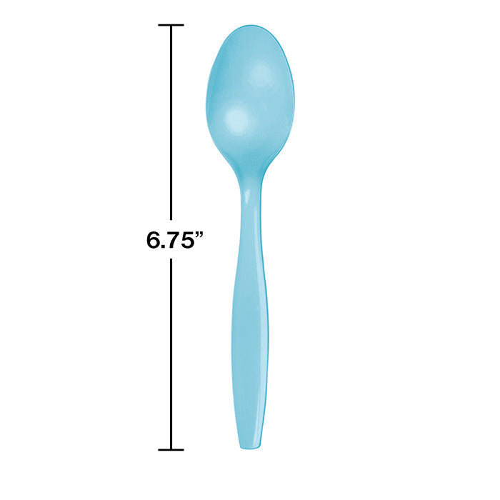 Party Decorations Pastel Blue Plastic Spoons, 50 ct