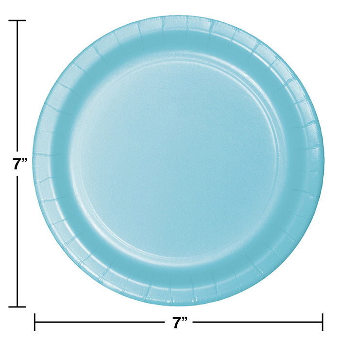 Party Decorations Pastel Blue Paper Dessert Plates, 24 ct