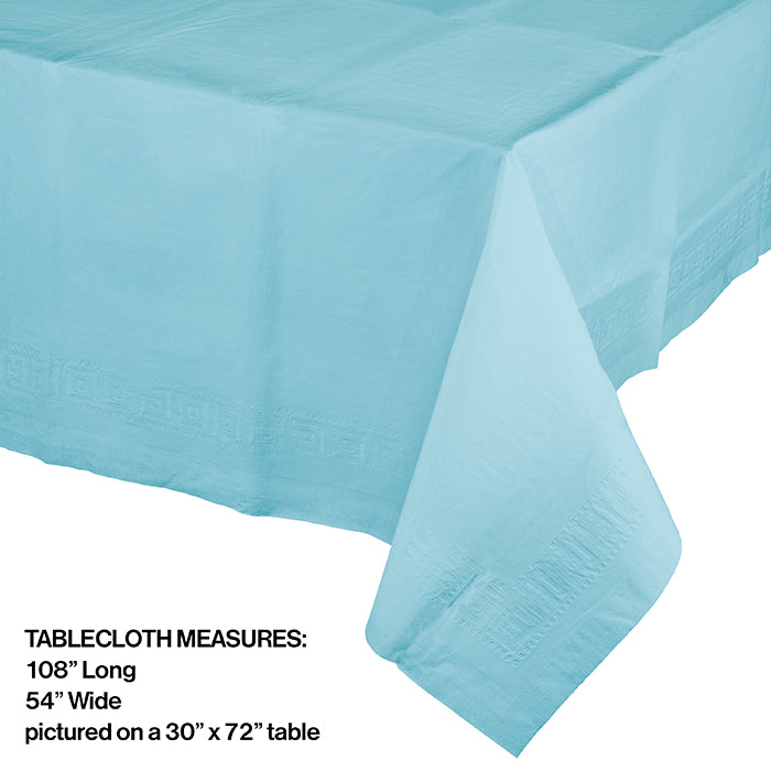 Party Decorations Pastel Blue Tablecover 54"X 108" Polylined Tissue