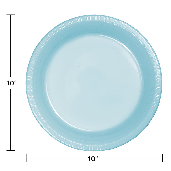 Party Decorations Pastel Blue Plastic Banquet Plates, 20 ct