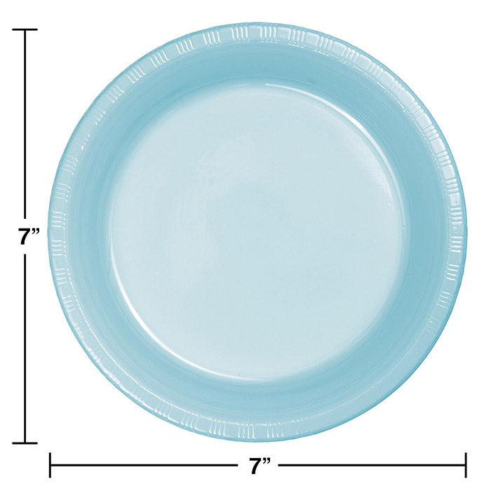 Party Decorations Pastel Blue Plastic Dessert Plates, 20 ct