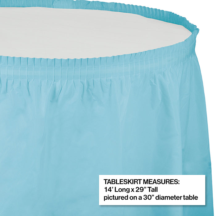 Party Decorations Pastel Blue Plastic Tableskirt, 14' X 29"