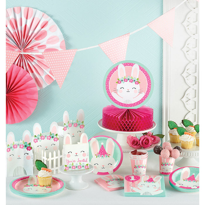 Party Decorations Birthday Bunny Paper Dessert Plates, 8 ct