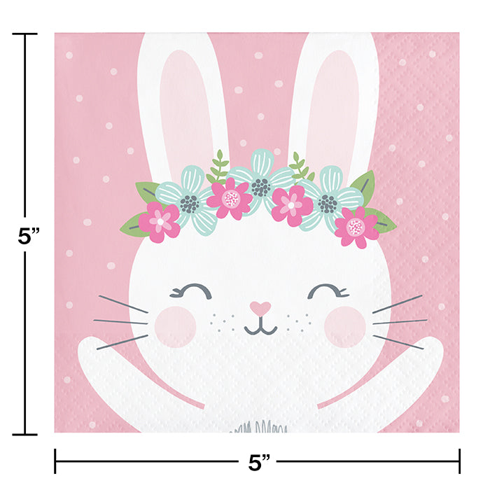 Party Decorations Birthday Bunny Beverage Napkins, 16 ct