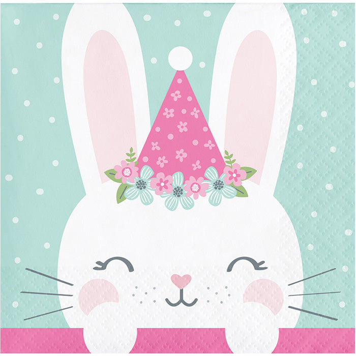 Party Decorations Birthday Bunny Beverage Napkins, 16 ct