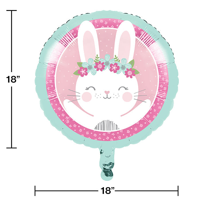 Party Decorations Birthday Bunny Metallic Balloon 18"