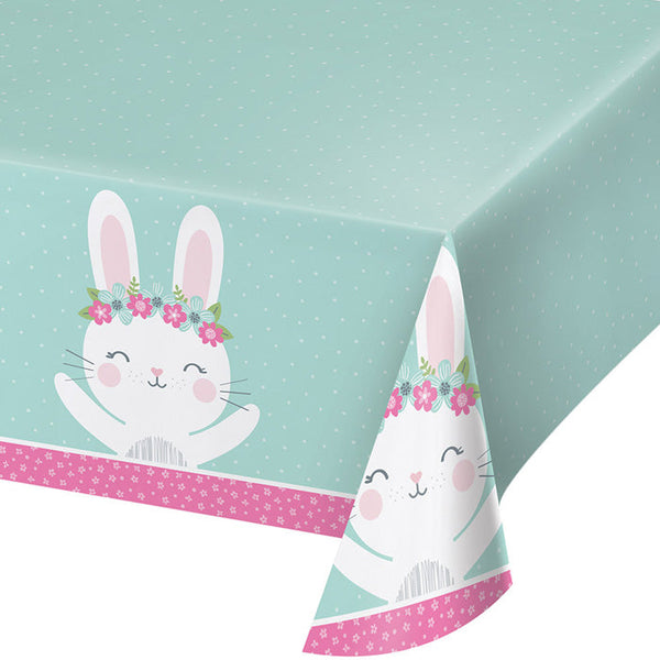 Party Decorations Birthday Bunny Plastic Tablecover All Over Print, 54