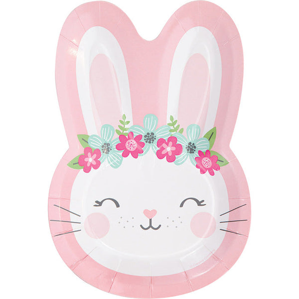 Party Decorations Birthday Bunny Shaped Plate, 8 ct