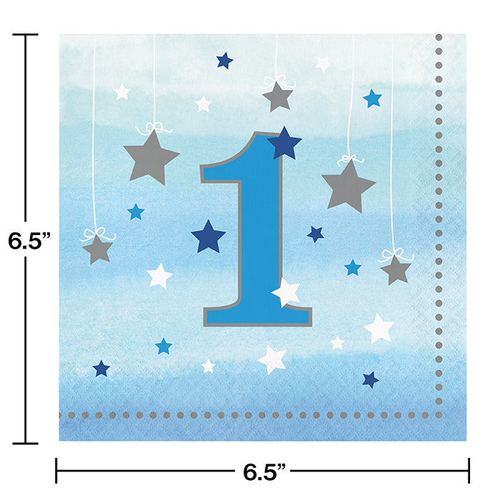 Party Decorations One Little Star Boy 1st Birthday Napkins, 16 ct