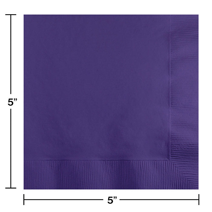 Party Decorations Purple Beverage Napkin 2Ply, 50 ct