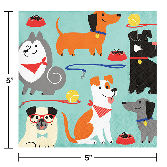 Party Decorations Dog Party Beverage Napkins, 16 ct