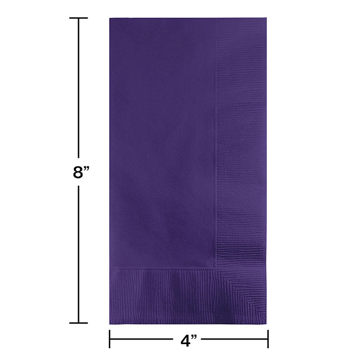 Party Decorations Purple Dinner Napkins 2Ply 1/8Fld, 50 ct