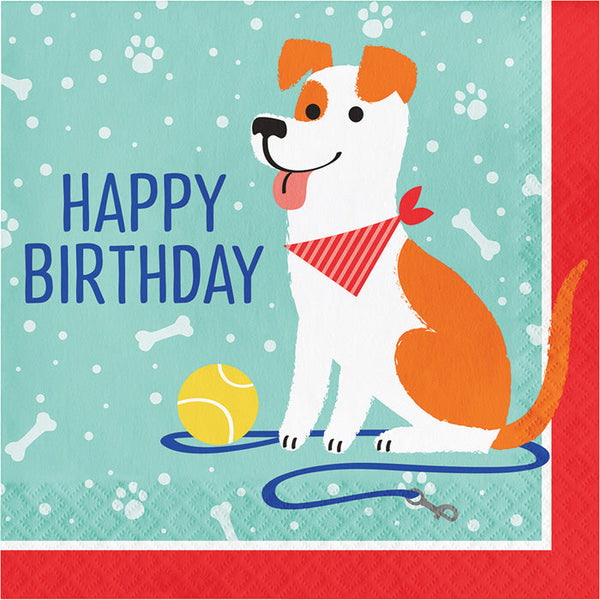 Party Decorations Dog Party Birthday Napkins, 16 ct