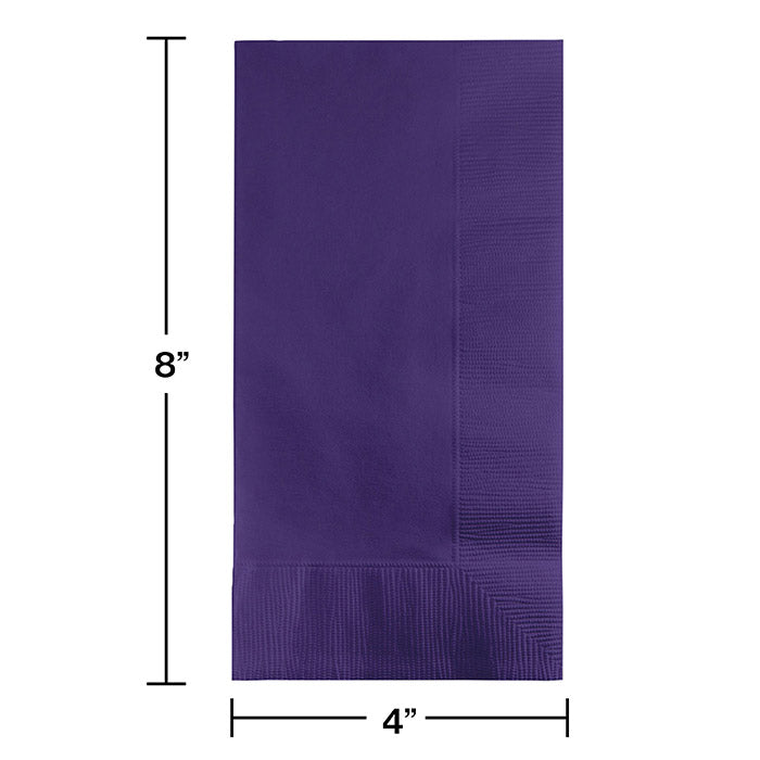 Party Decorations Purple Dinner Napkins 2Ply 1/8Fld, 100 ct