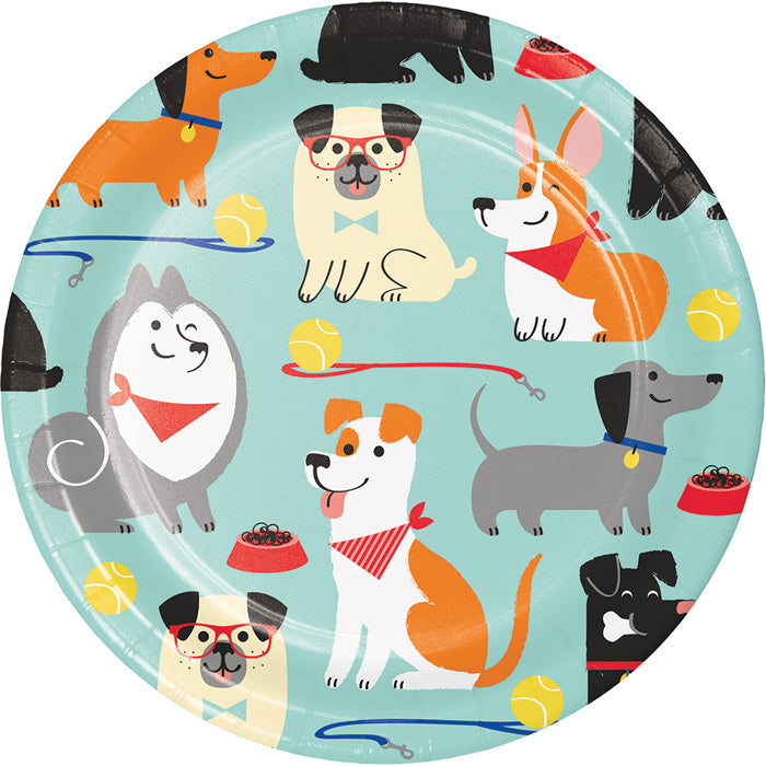 Party Decorations Dog Party Paper Dessert Plates, 8 count