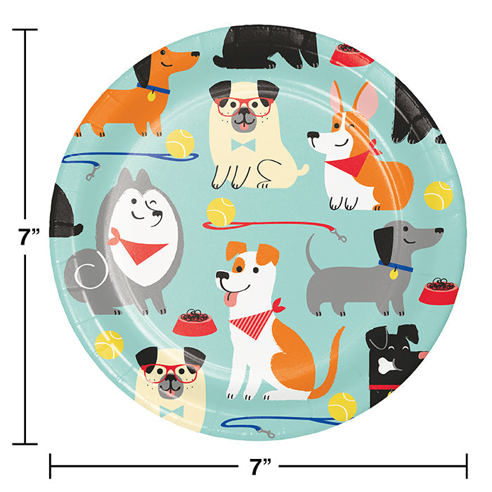 Party Decorations Dog Party Paper Dessert Plates, 8 count