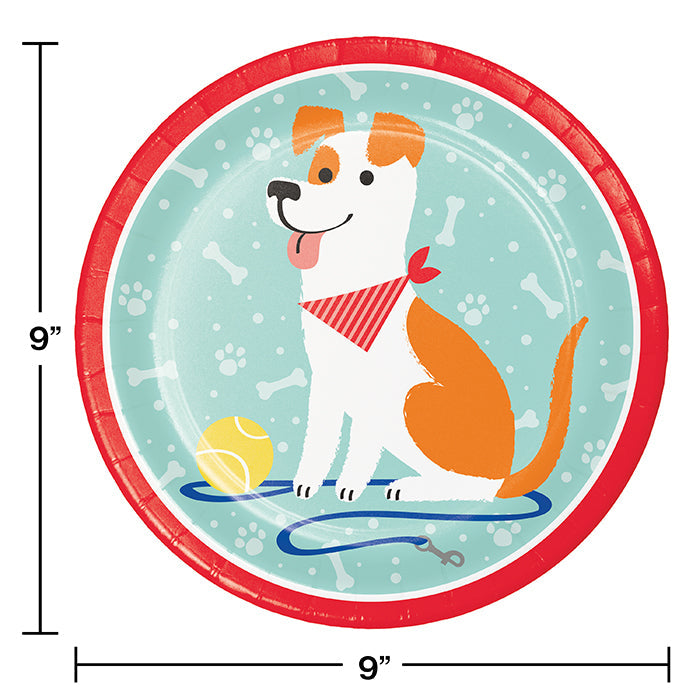 Party Decorations Dog Party Paper Plates, 8 ct