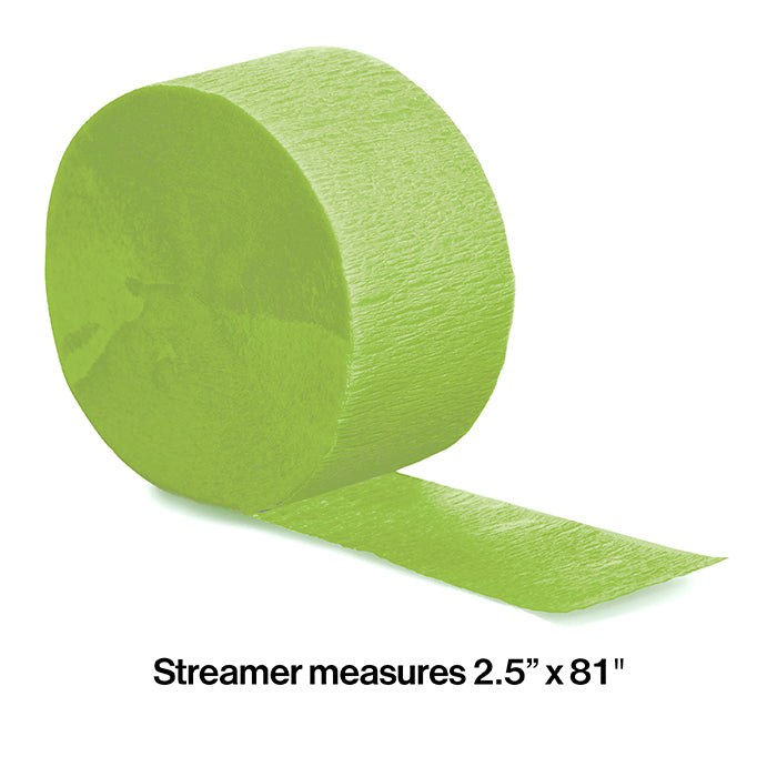 Party Decorations Fresh Lime Crepe Streamers 81'