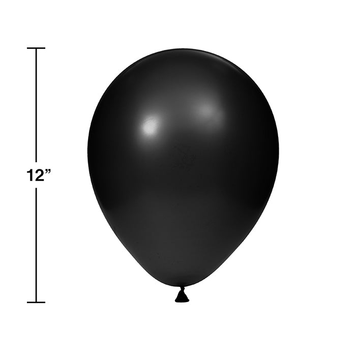 Party Decorations Latex Balloons 12" Black, 15 ct