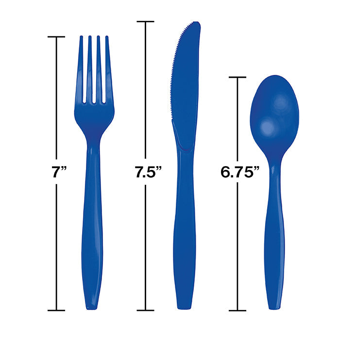 Party Decorations Cobalt Blue Assorted Cutlery, 24 ct