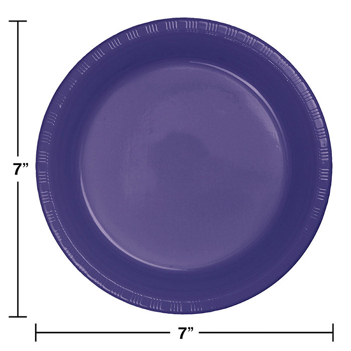 Party Decorations Purple Plastic Dessert Plates, 20 ct