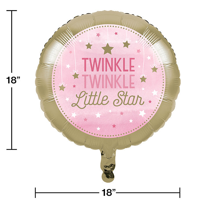 Party Decorations One Little Star - Girl Metallic Balloon 18"