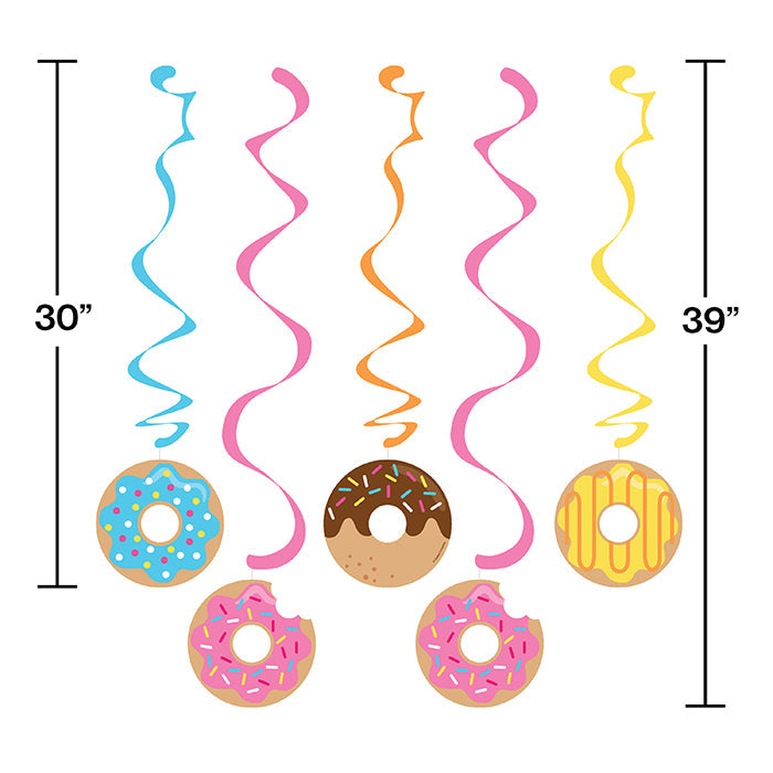 Party Decorations Donut Time Dizzy Danglers, 5 ct